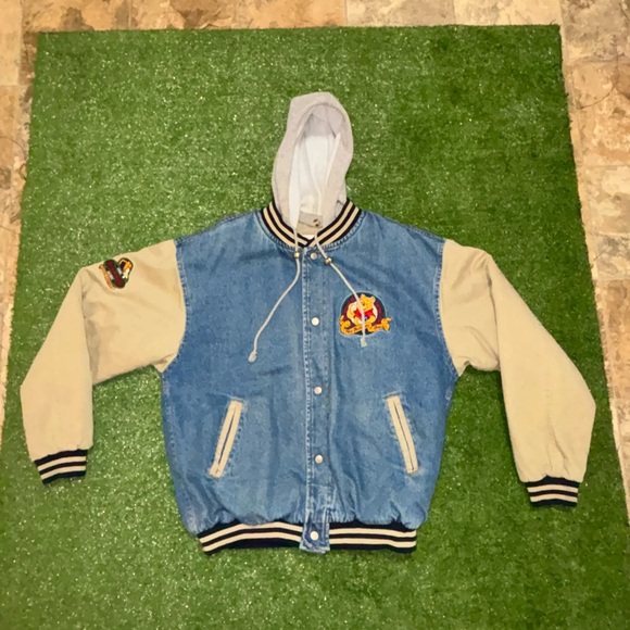 Xxxtentacion Winnie the Pooh Denim Varsity Jacket
